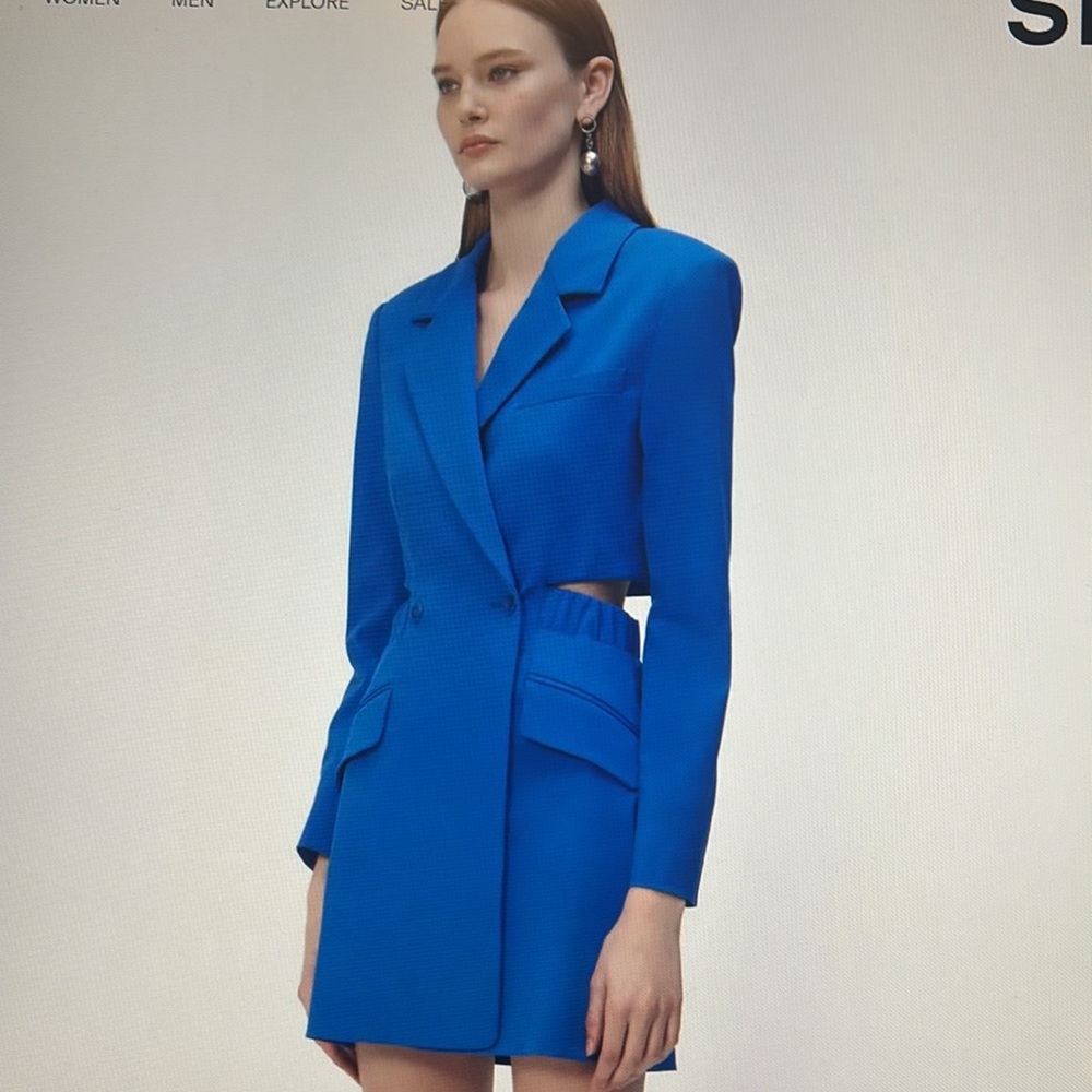 NWT Jonathan Simkhai Kylo Cutout Blazer Mini Dress. Size 4 - Picture 4 of 8